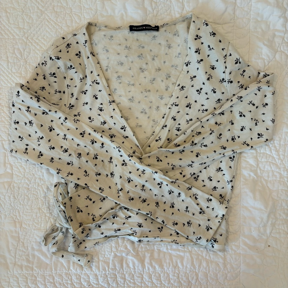 Brandy Melville Long Sleeve Wrap Top